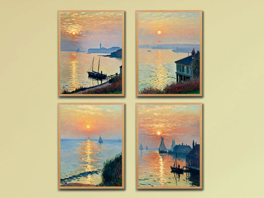 Sonnenaufgang am Meer - Vintage Stil Claude Monet