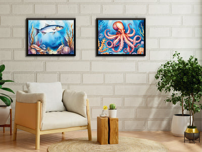 Meerestiere - Fische und Schalentier - Aquarell