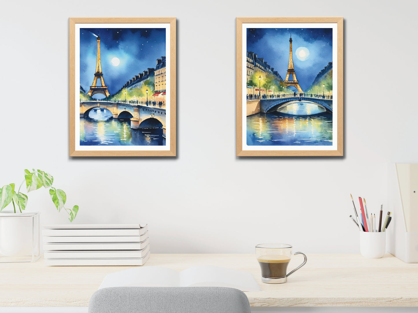 Paris bei Nacht - Aquarell