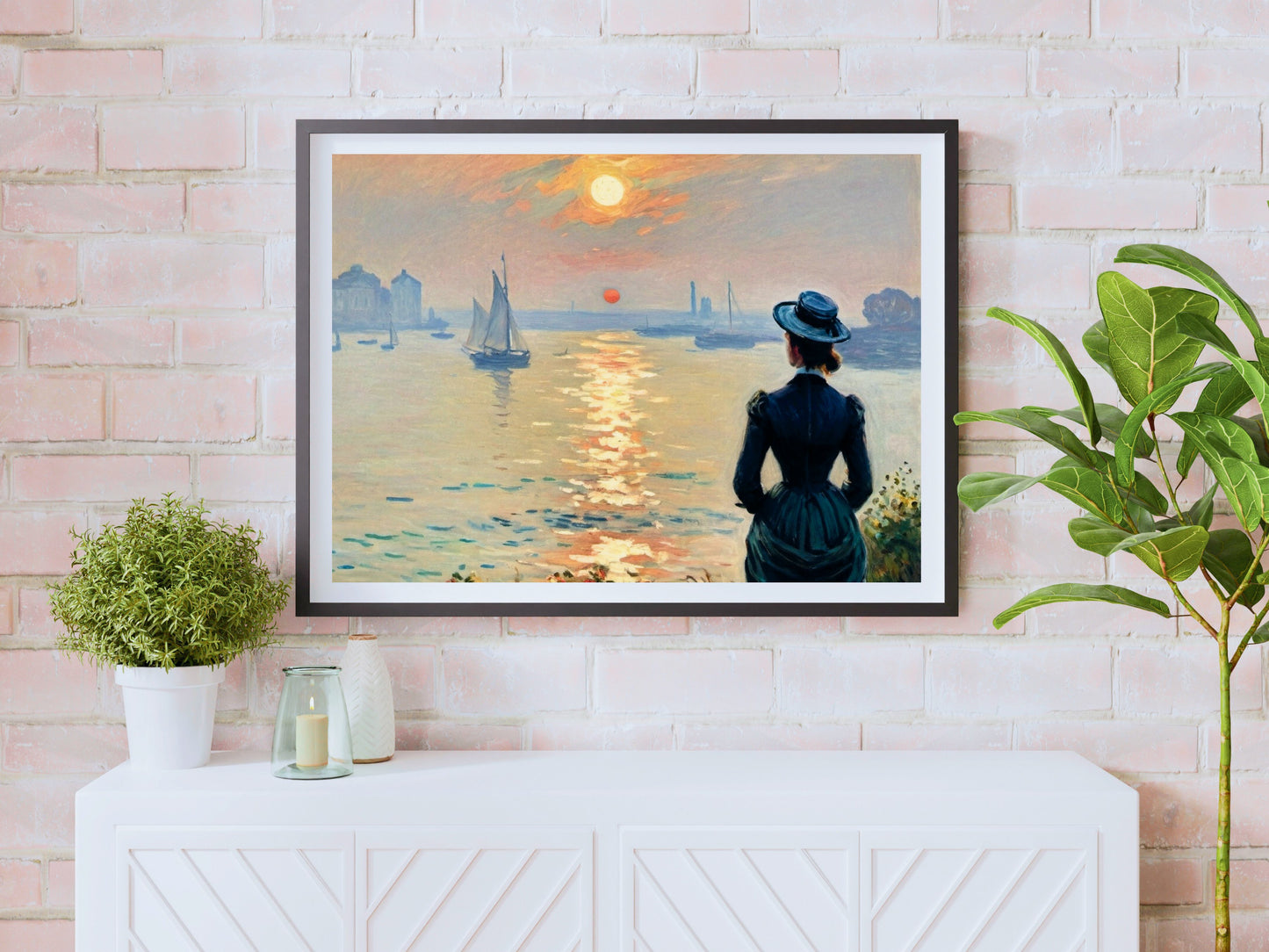 Sonnenuntergang am Meer - Vintage Stil Claude Monet