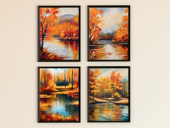 Autumn Forest by the Lake - Abstract Painting