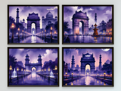 New Delhi at Night - Watercolor