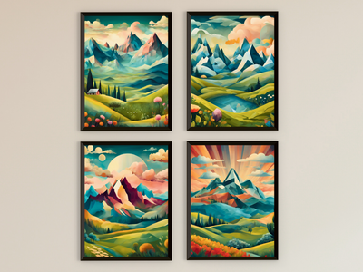 Meadows and Peaks in a Dream State - Surrealism