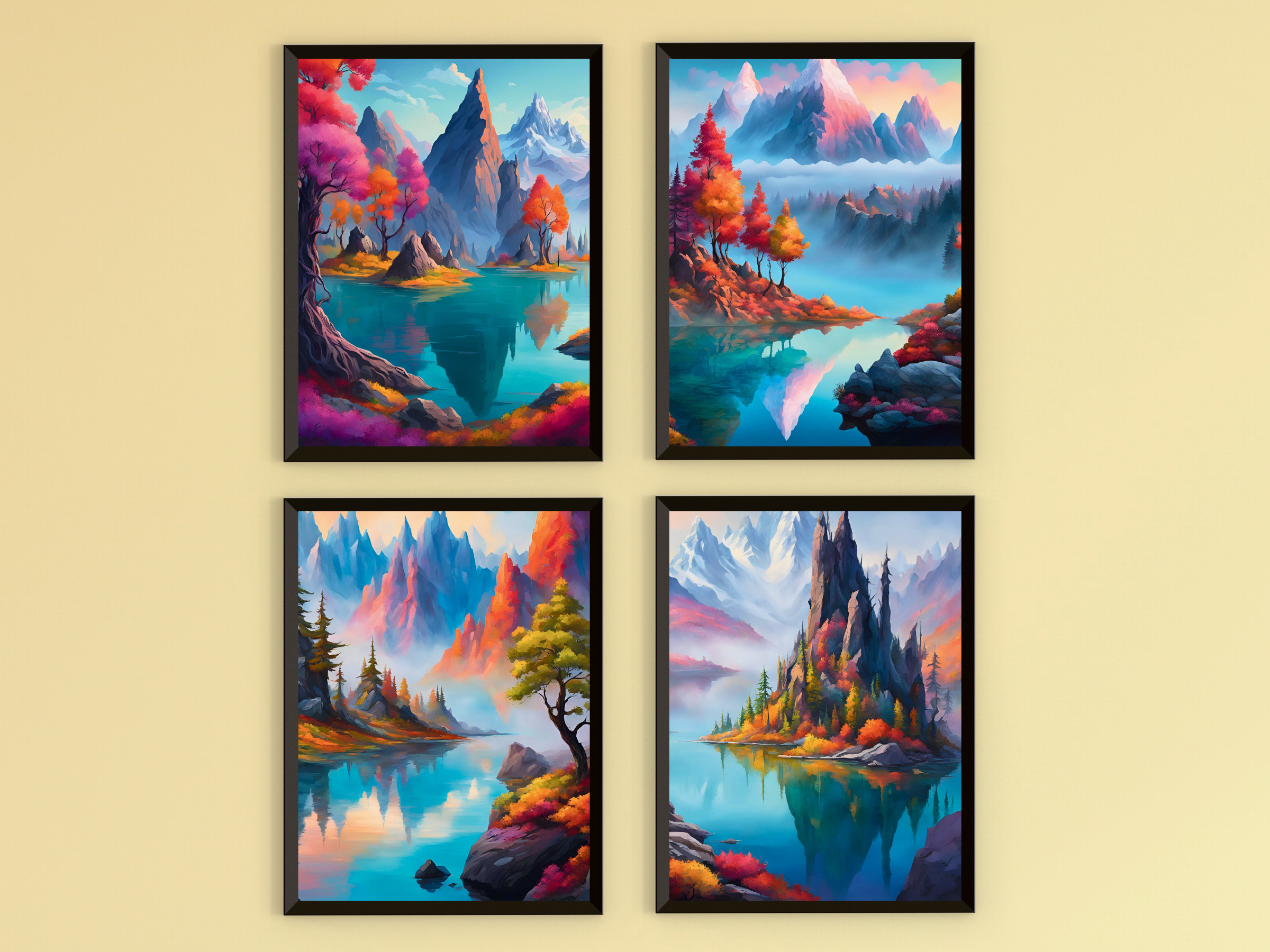 schwebende Gipfel und reflektierte Geheimnisse - Surrealismus