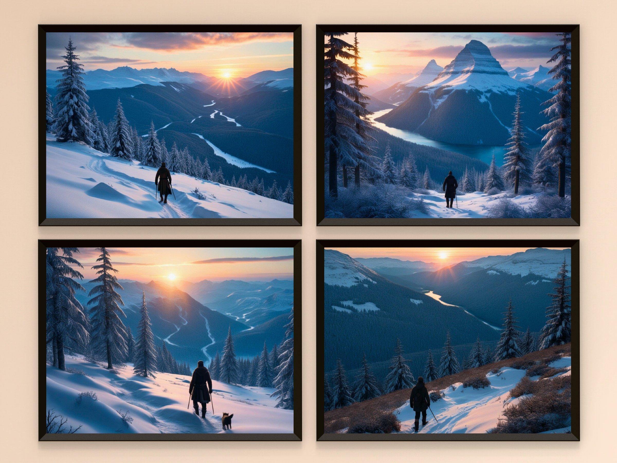 verschneite Berglandschaft im Dämmerlicht - Romantik