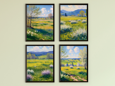 Wiesenlandschaft im Frühling - Impressionismus