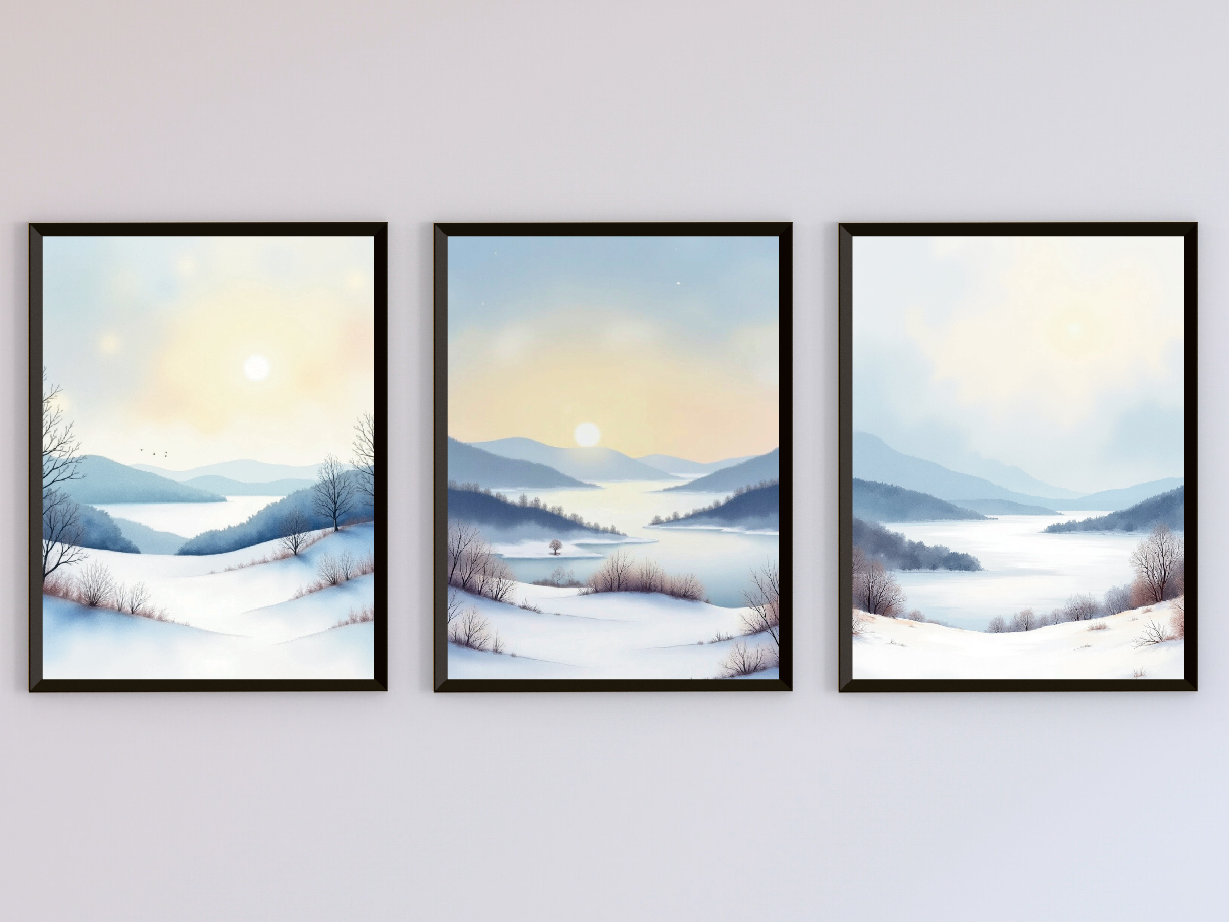 weisse Winterlandschaft - Aquarell