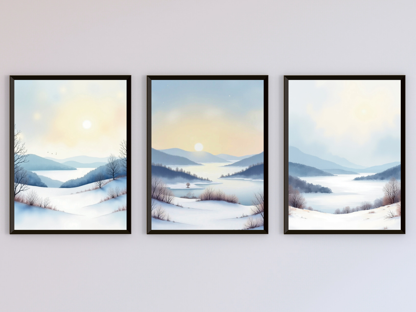 weisse Winterlandschaft - Aquarell