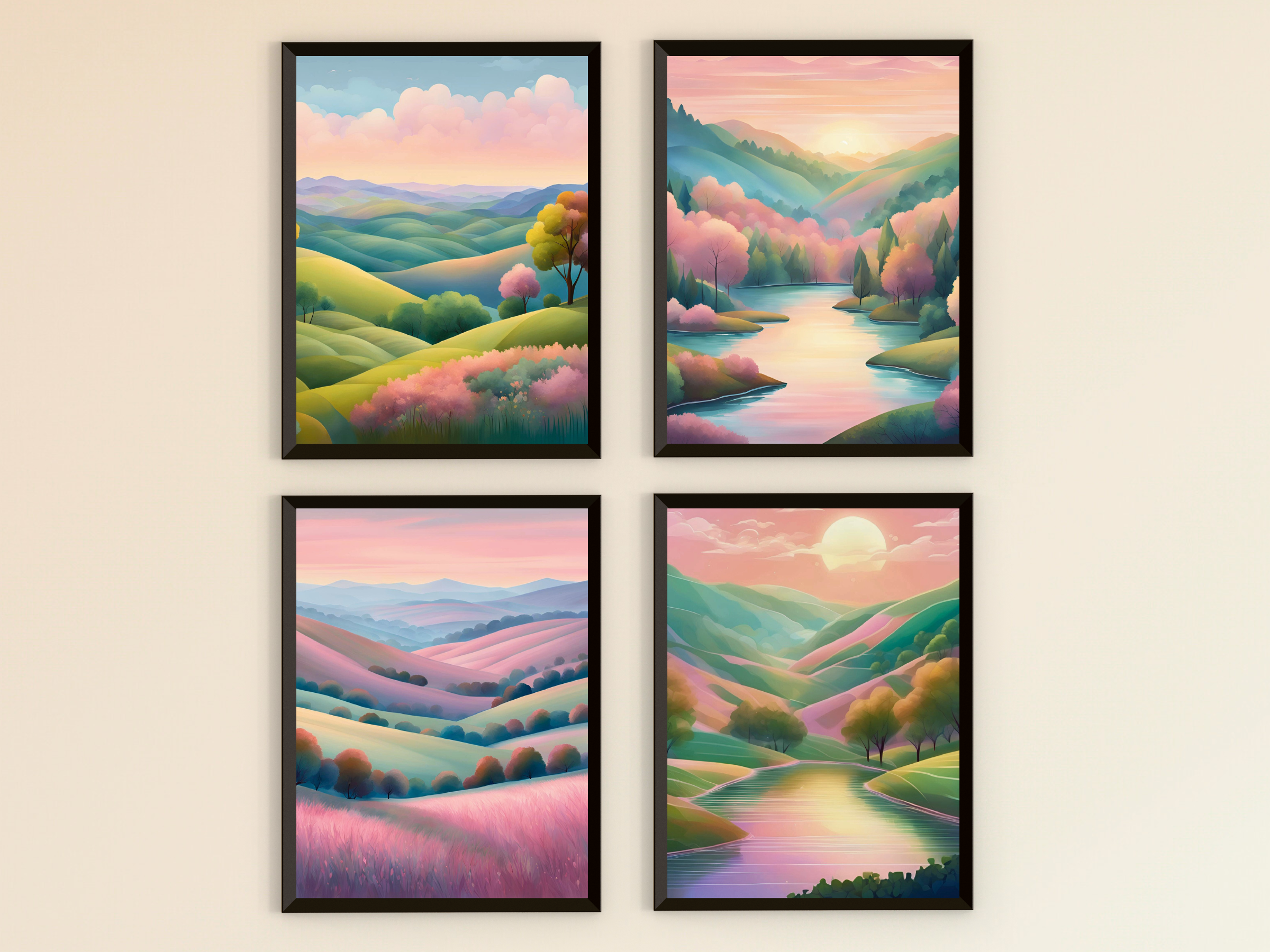 surreale harmonische Hügellandschaft - Surrealismus