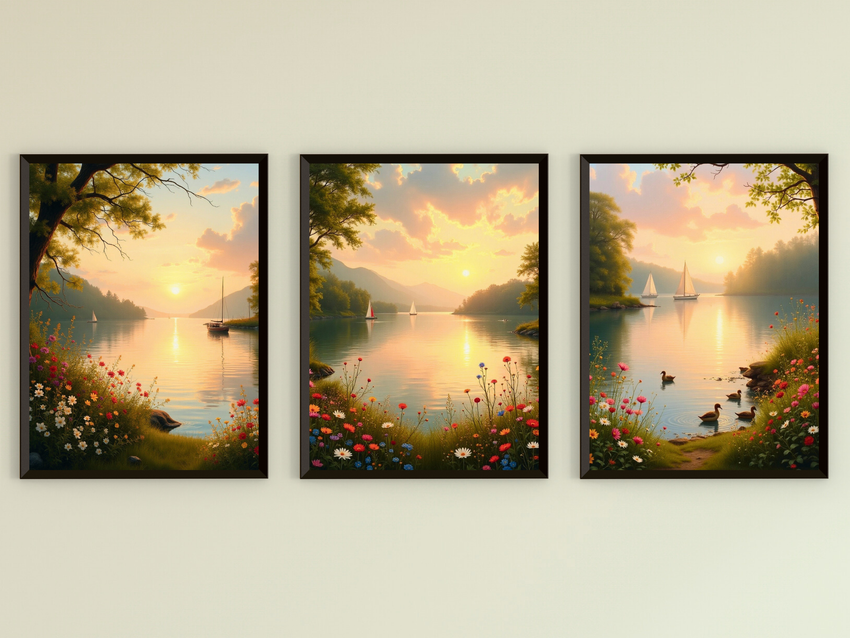 Sonnenuntergang über stillem Wasser - Romantik