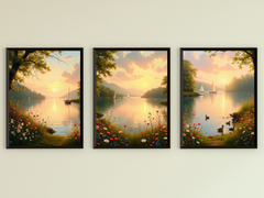 Sonnenuntergang über stillem Wasser - Romantik