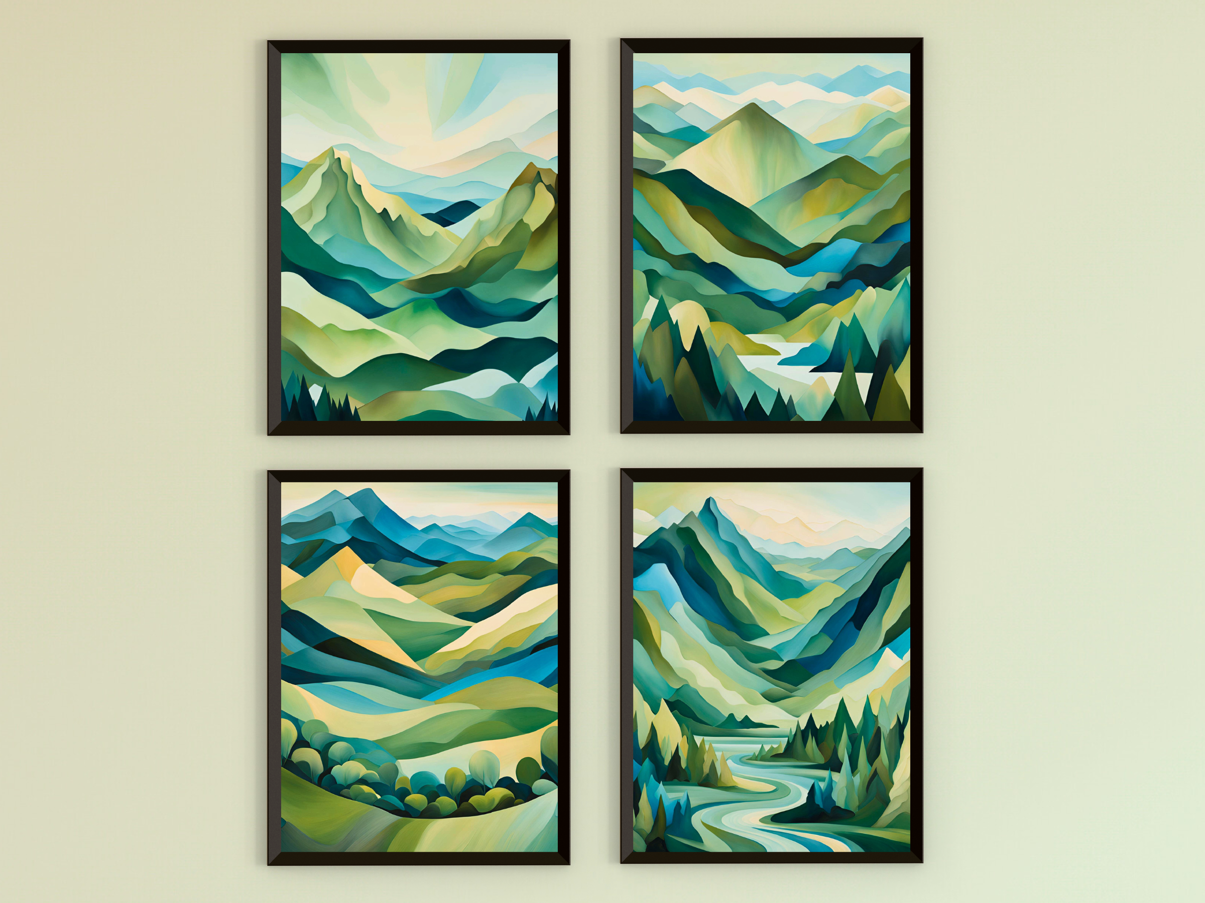 Harmonie der Berge - Abstrakte Malerei