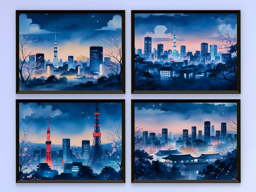 Tokyo at Night - Watercolor
