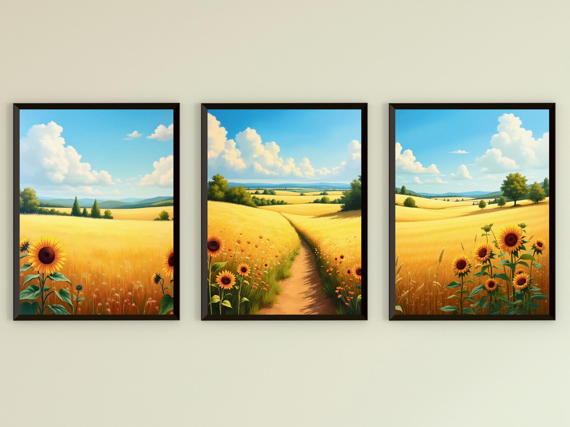 Sommerlandschaft mit goldenen Feldern - Impressionismus