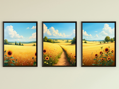 Sommerlandschaft mit goldenen Feldern - Impressionismus