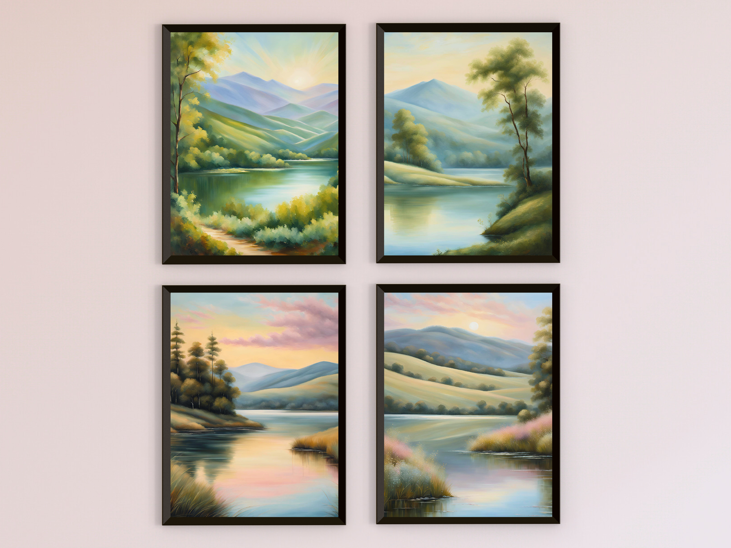 ruhige Flusslandschaft bei Morgendämmerung - Romantik