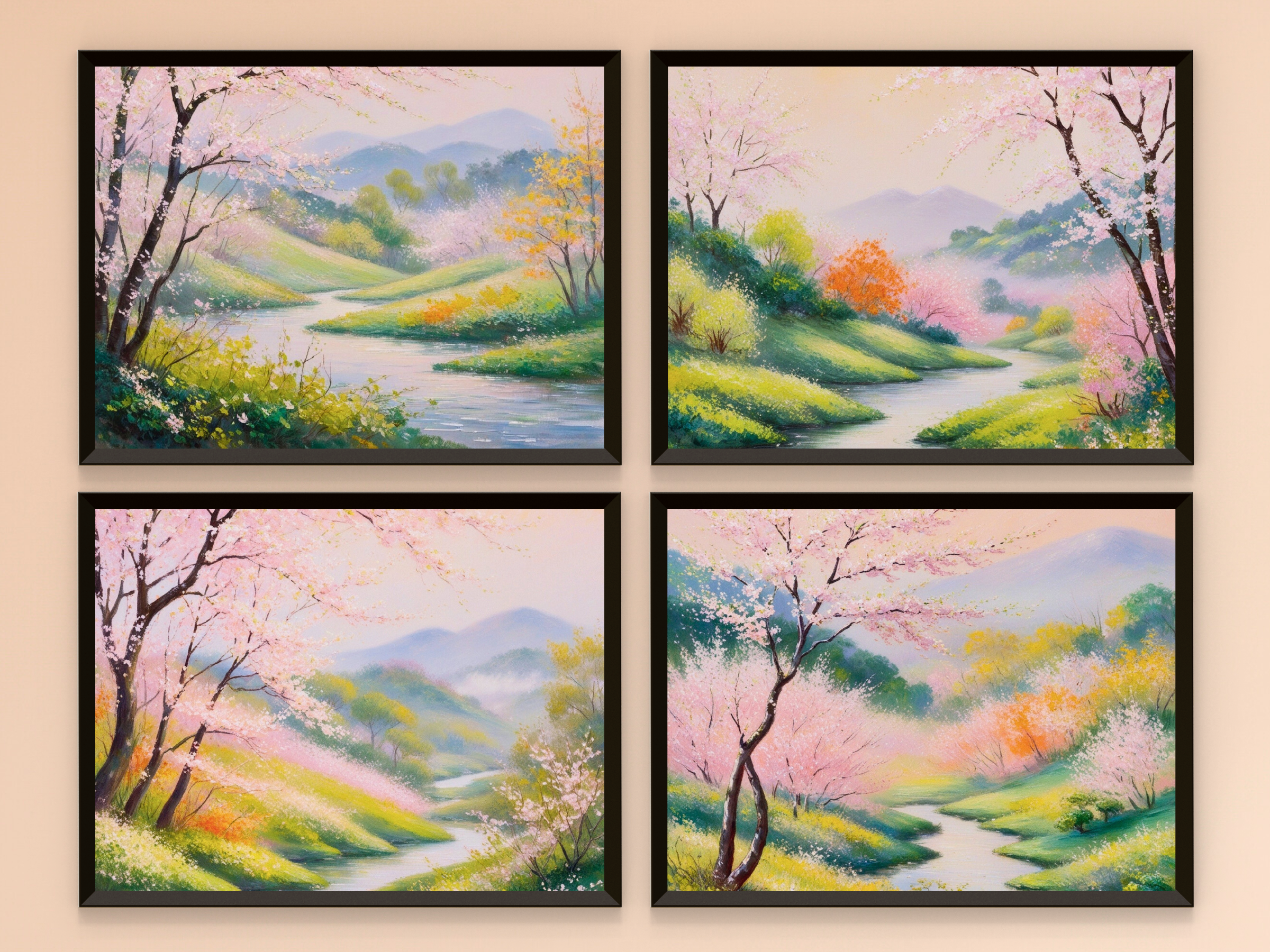 Frühling in Flusslandschaft - Impressionismus