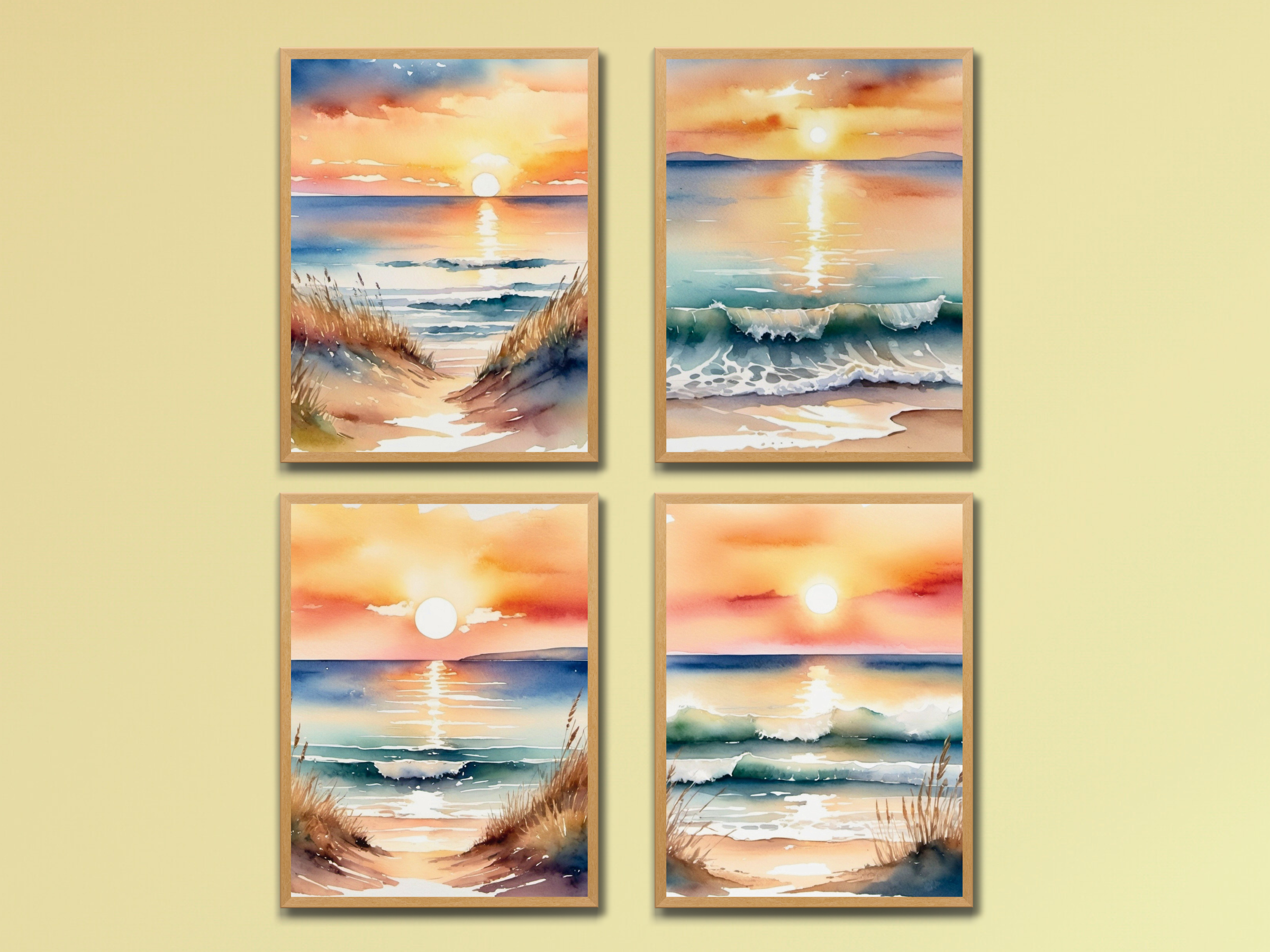Sonnenaufgang am Meer - Aquarell