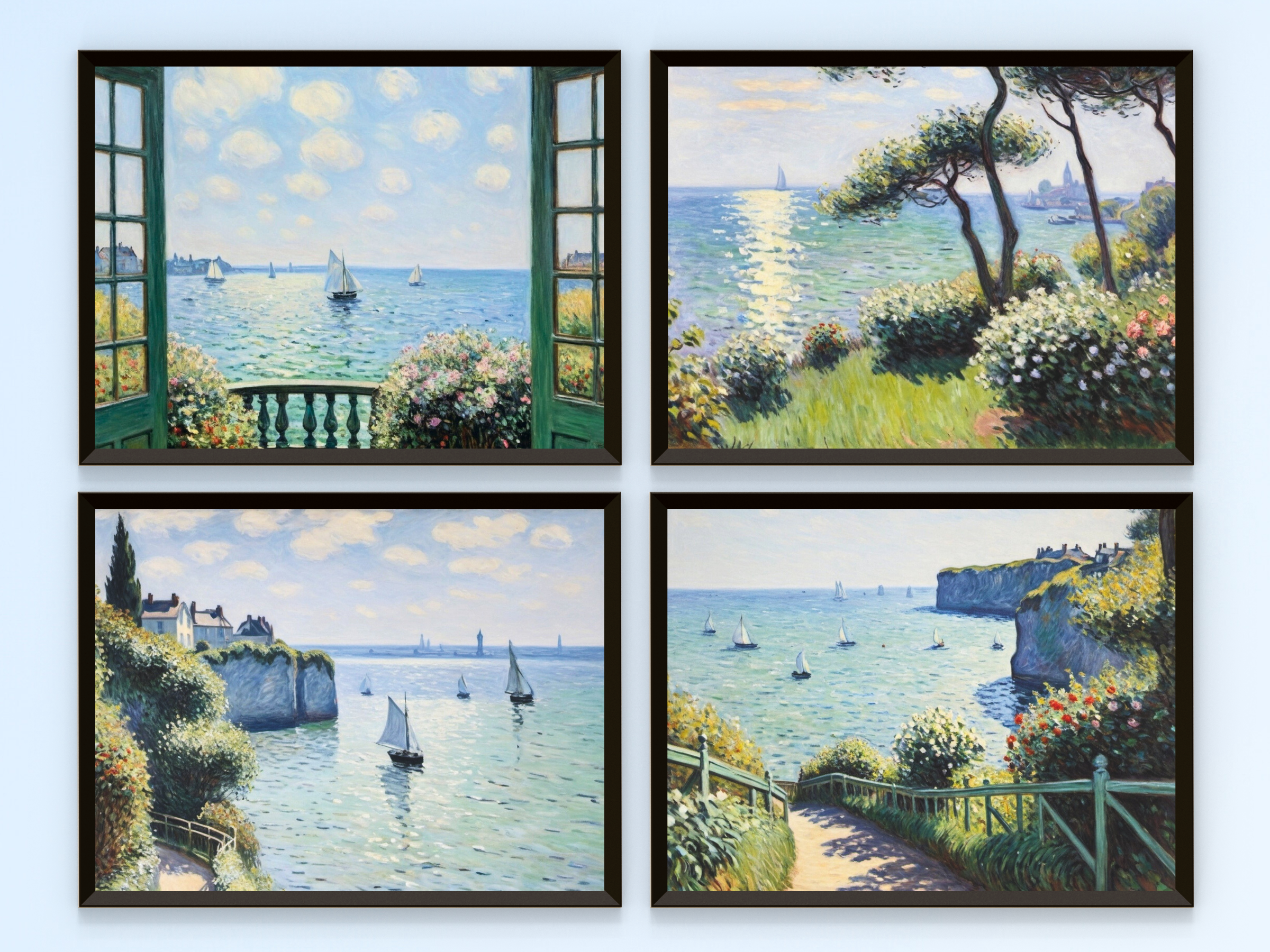 Coastal Hike - in Vintage Style Claude Monet
