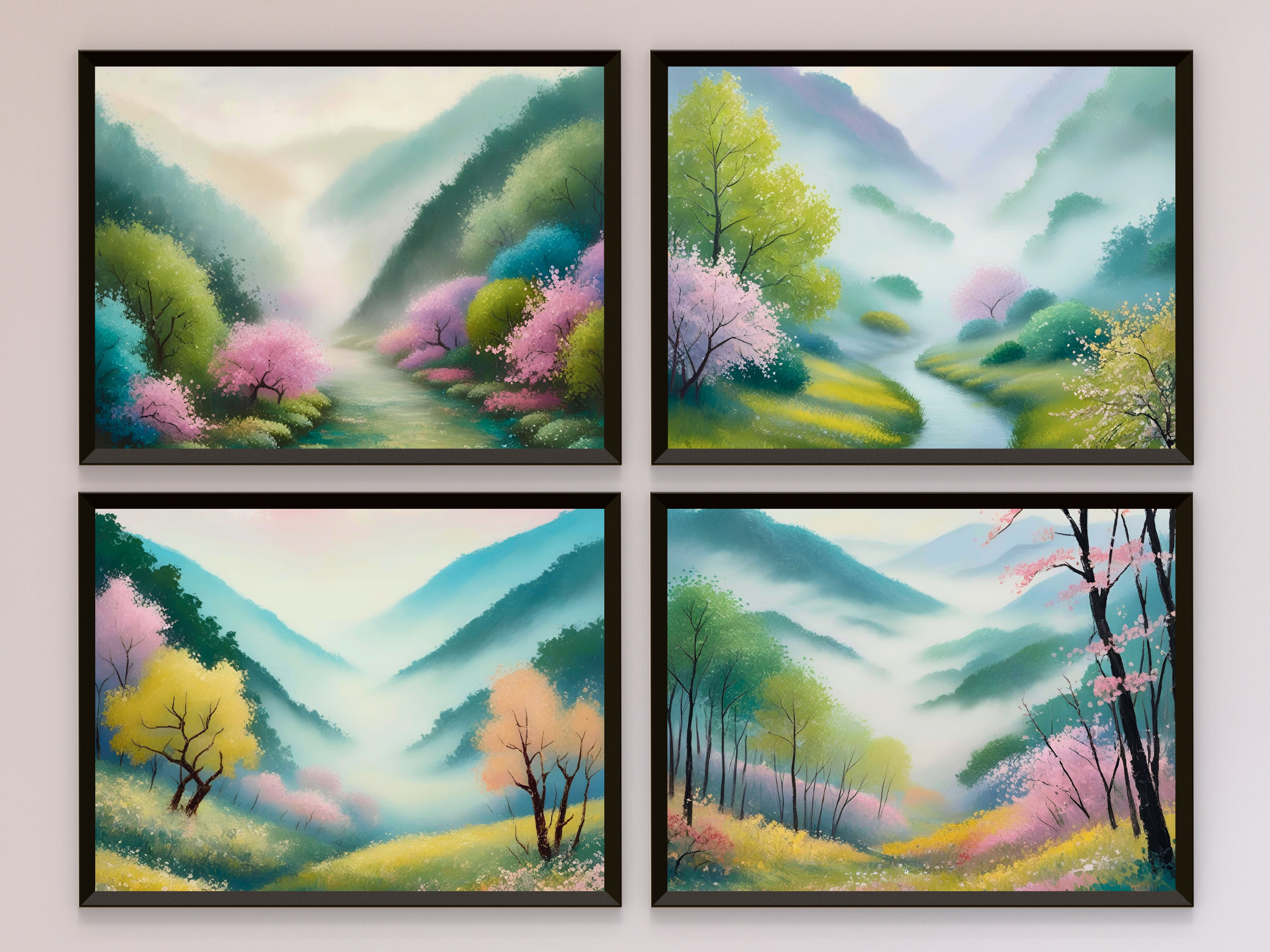 Japanischer Frühling im Nebel - Expressionismus