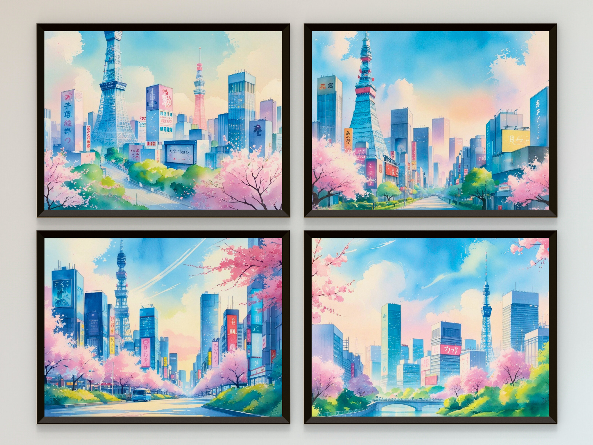Tokyo bei Tag - Aquarell