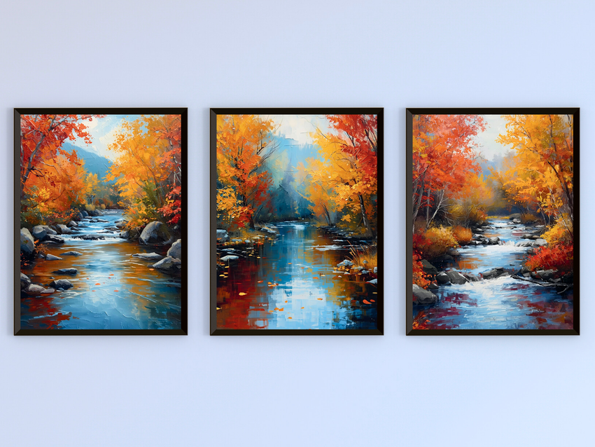 Flusslandschaft im Herbstglanz - Expressionismus