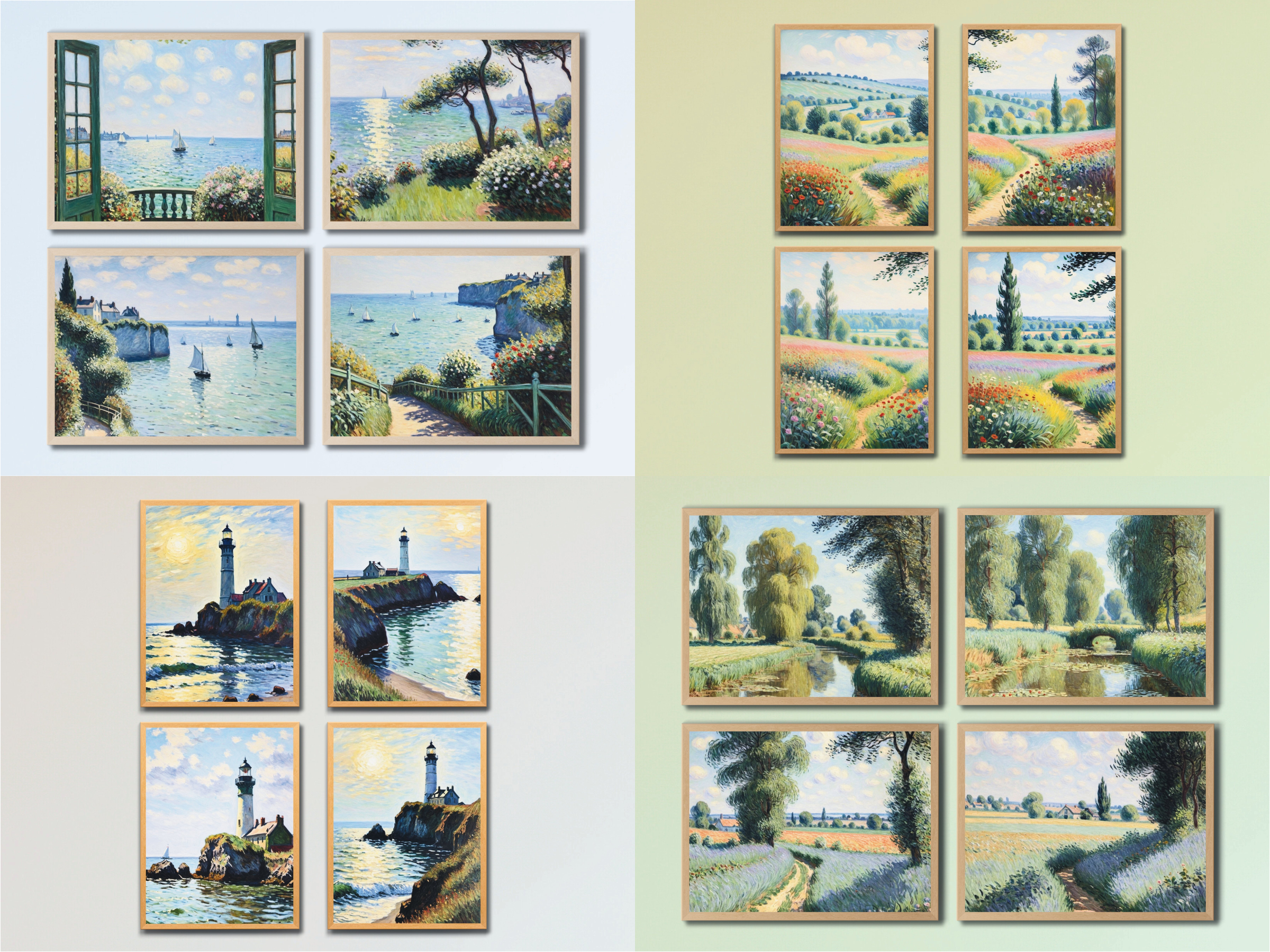 Landschaften - im Vintage Stil Claude Monet - Bundle