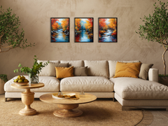 Flusslandschaft im Herbstglanz - Expressionismus