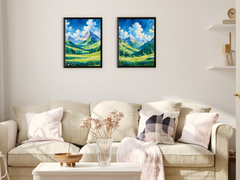 Landscape-Cottage-Lake in Summer