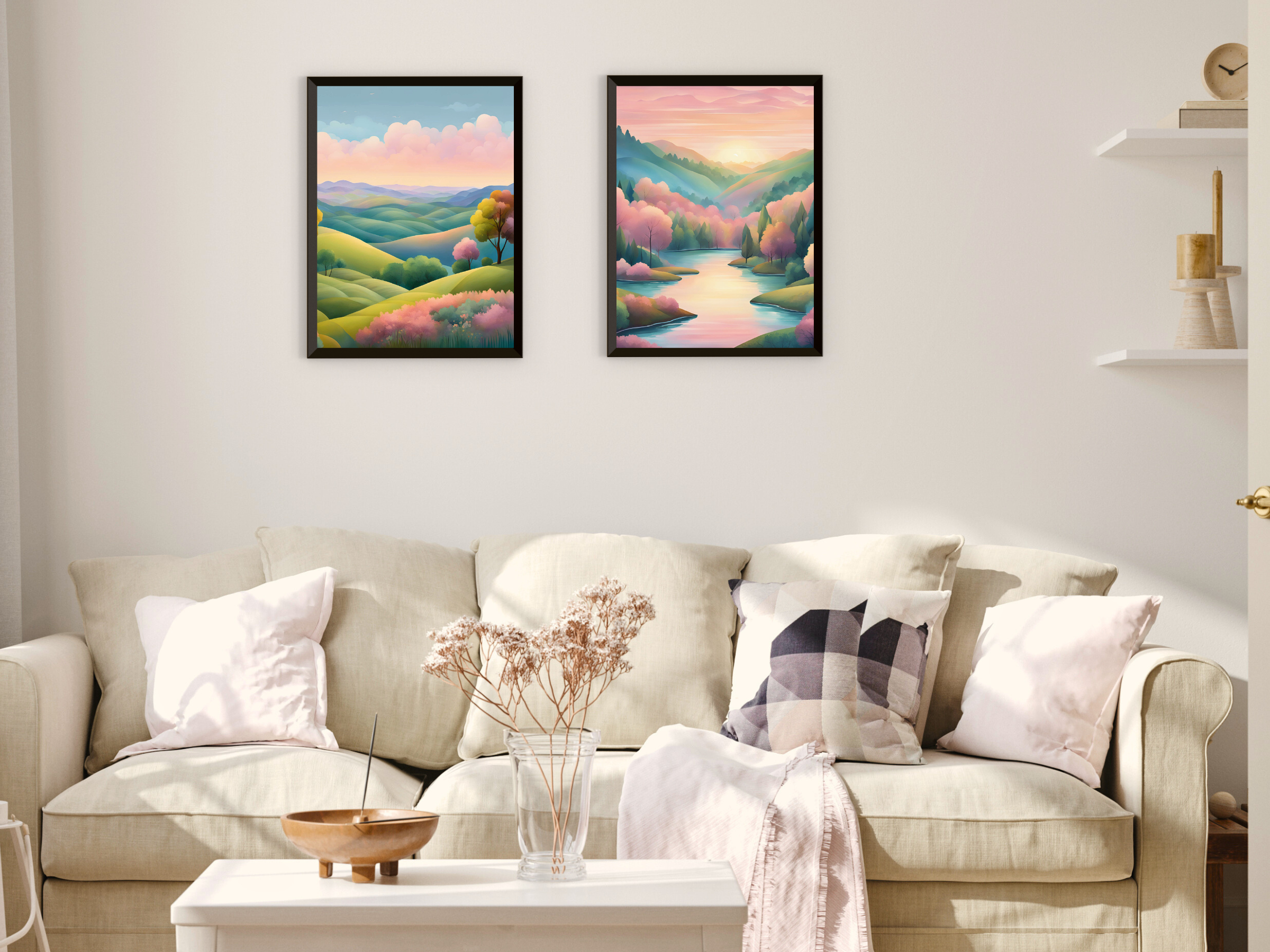 paysage de collines surréaliste et harmonieux - Surréalisme