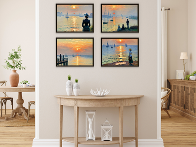 Sonnenuntergang am Meer - Vintage Stil Claude Monet