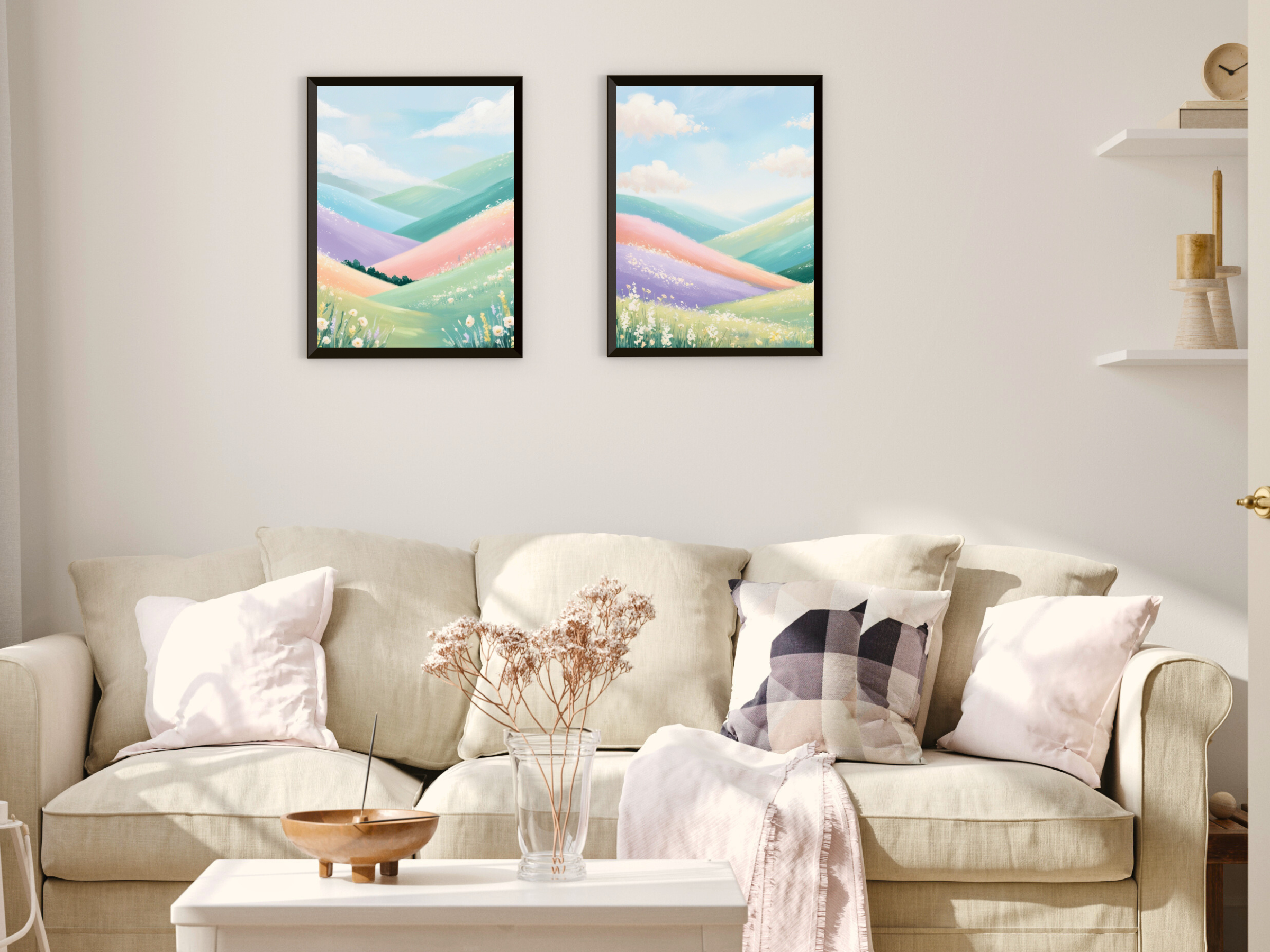Paysage vallonné en été - Peinture abstraite