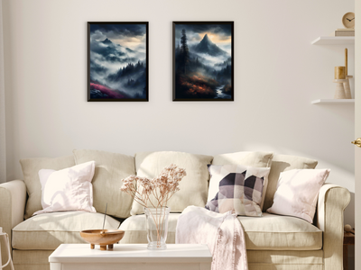 Mystical Mountain Landscape with Fog - Romanticism