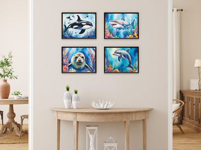 Marine Animals - Mammals - Watercolor