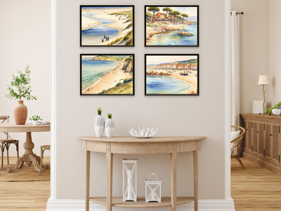 French Seaside Resorts in the 1920s - Watercolor
