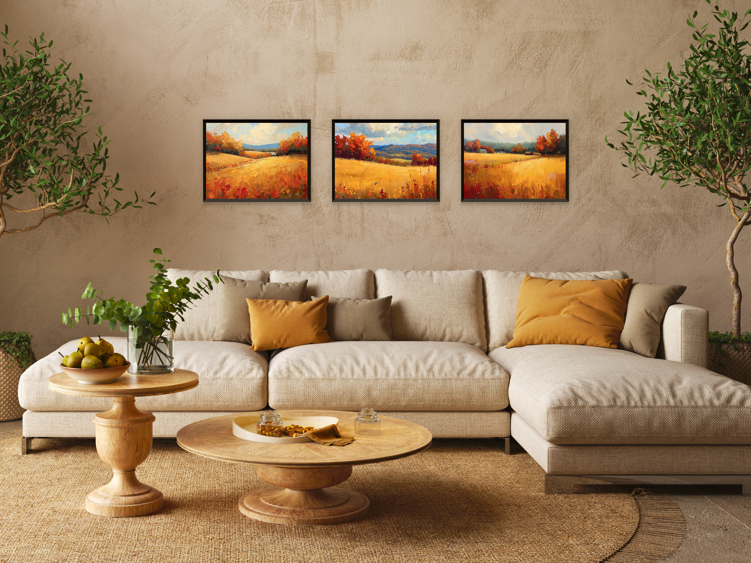 Goldene Felder im Herbst - Expressionismus