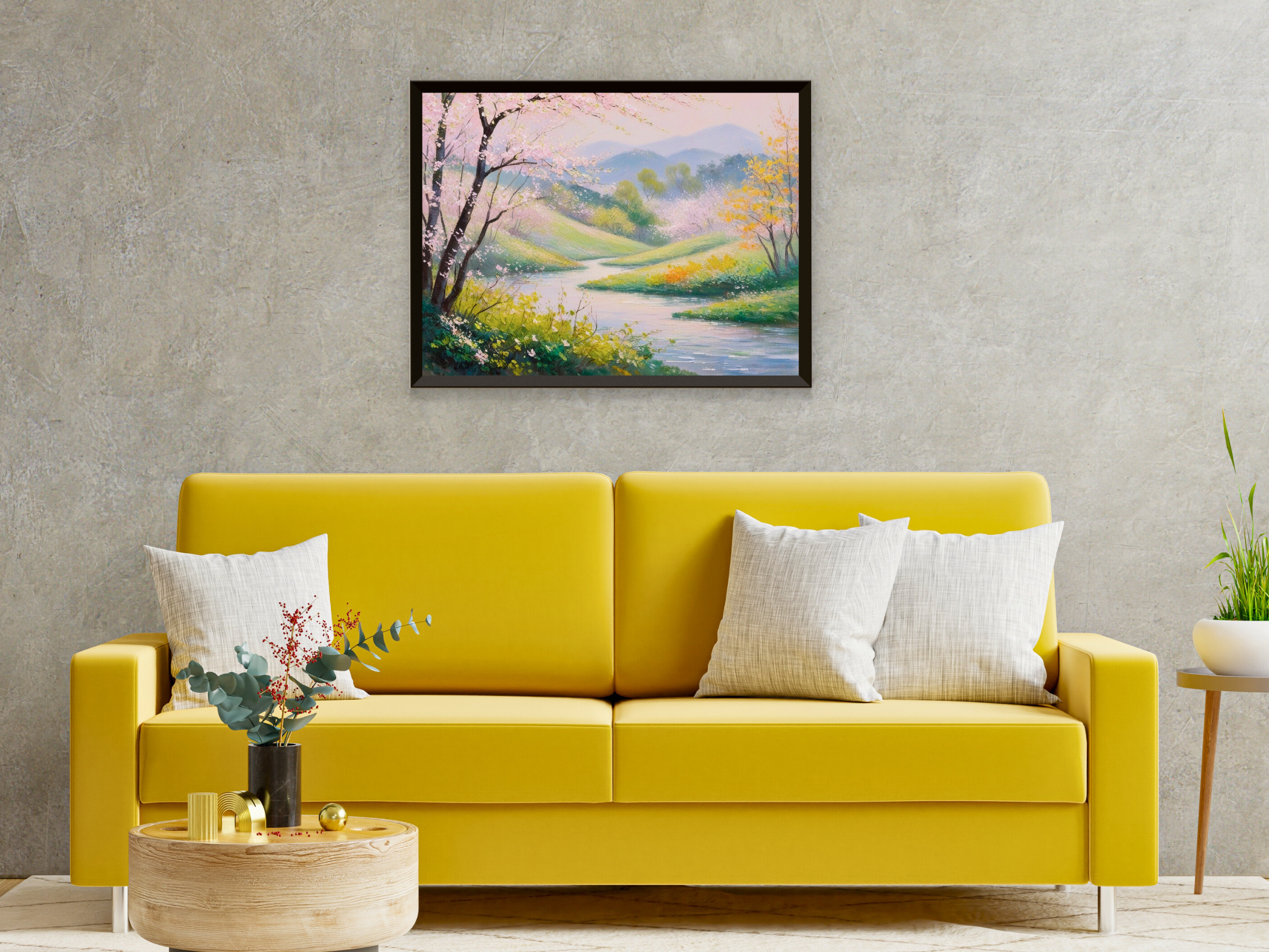 Frühling in Flusslandschaft - Impressionismus