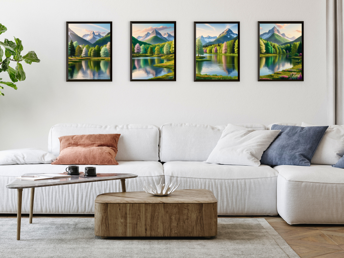Landschaft-Wald-See - Frühling, Sommer, Herbst, Winter - Bundle