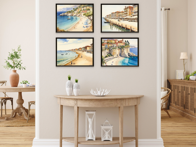 Italian Seaside Resorts in the 1920s - Watercolor