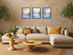 gefrorener Fluss im Abendlicht - Romantik