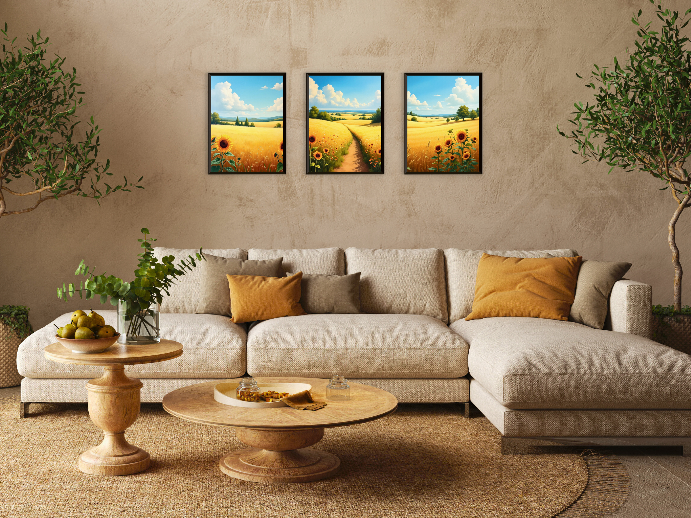 Sommerlandschaft mit goldenen Feldern - Impressionismus