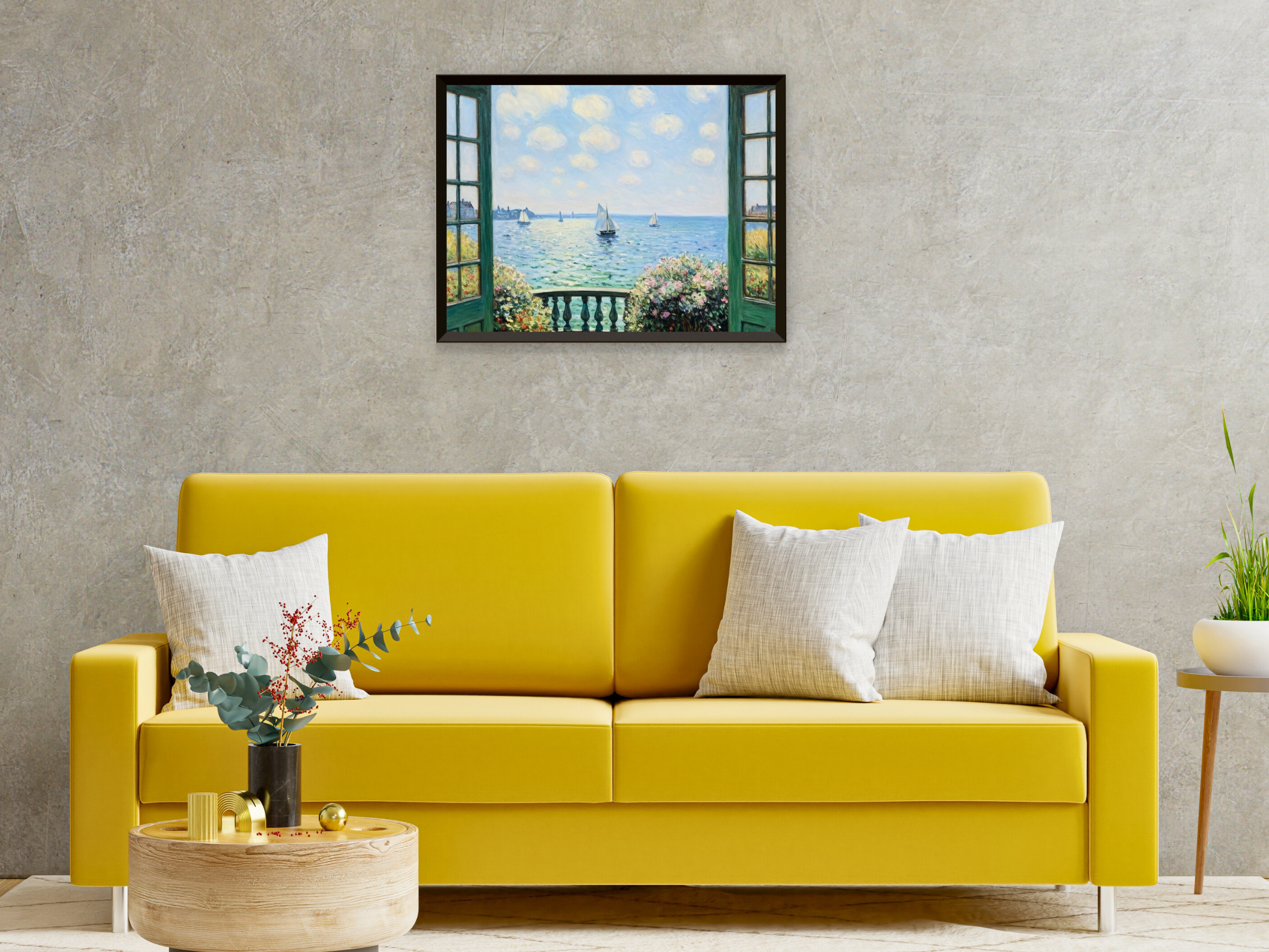 Randonnée côtière - style vintage Claude Monet