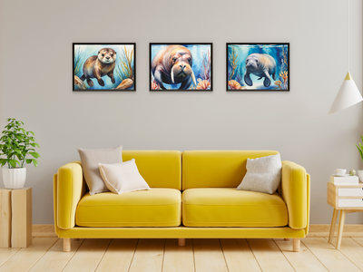 Marine Animals - Mammals - Watercolor