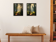 Forest Clearing with Rays of Sunshine - Romanticism