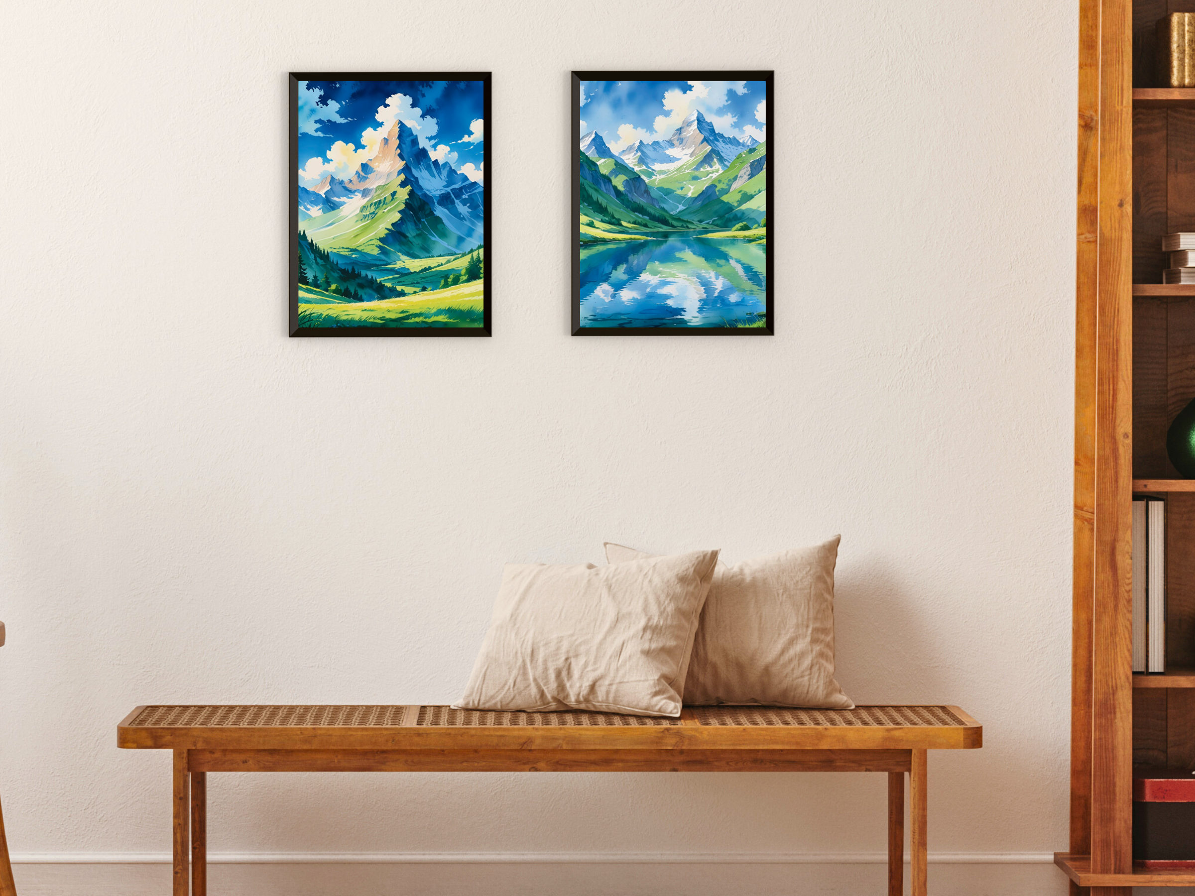Berglandschaft im Sommer - Aquarell