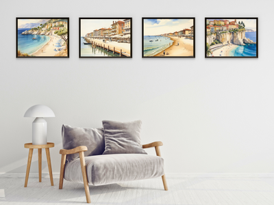 Italian Seaside Resorts in the 1920s - Watercolor