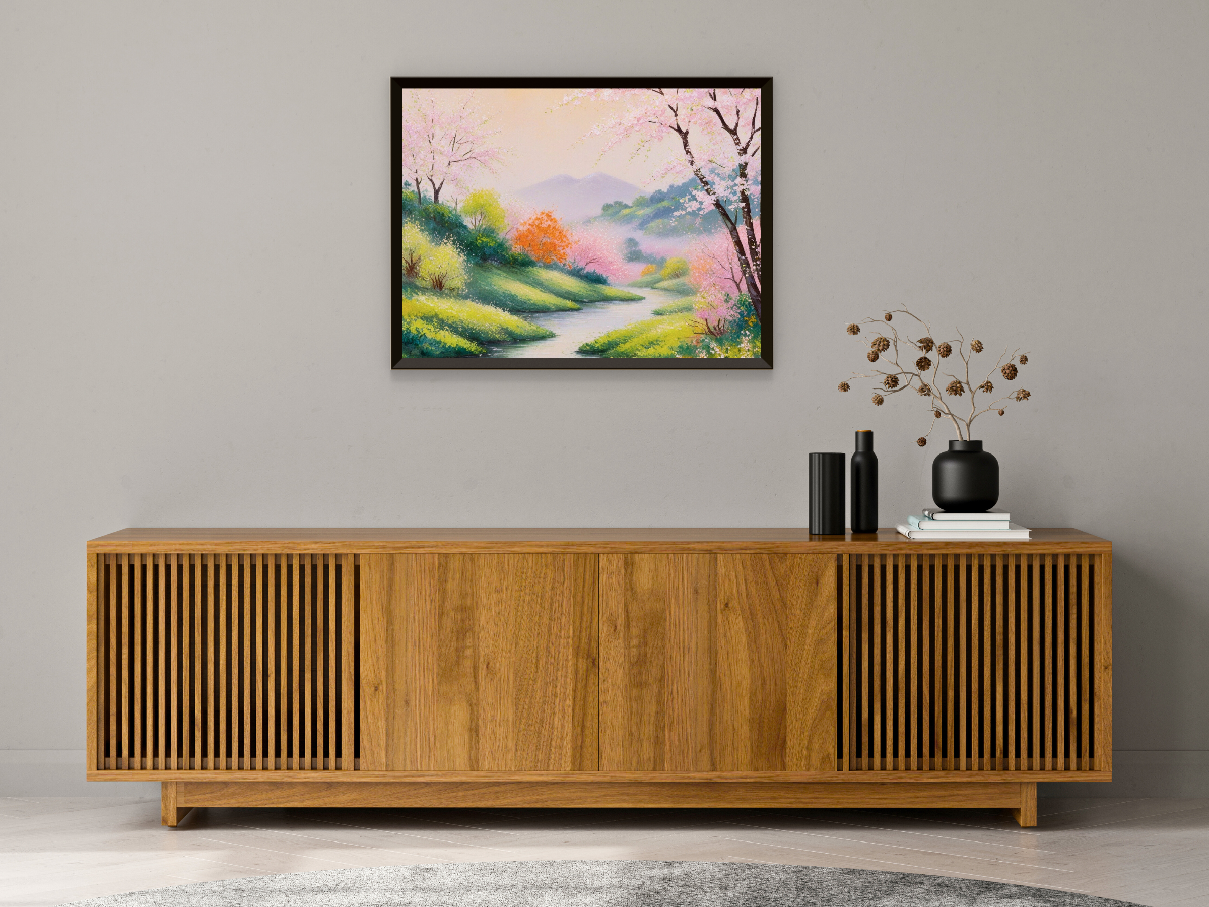 Frühling in Flusslandschaft - Impressionismus