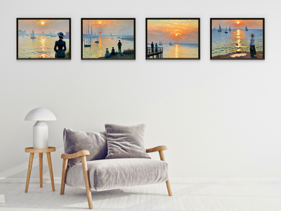 Sonnenuntergang am Meer - Vintage Stil Claude Monet