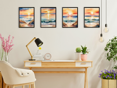 Sun by the Sea - Birds and Whale - Watercolor - Bundle