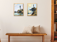 Leuchtturm am Meer - im Vintage Stil Claude Monet